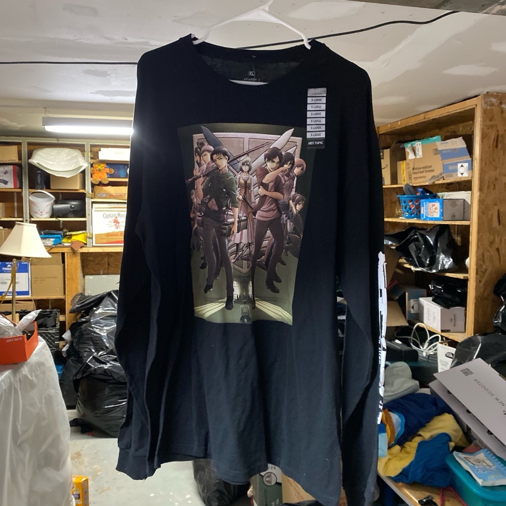 Black Graphic Long Sleeve Shirt